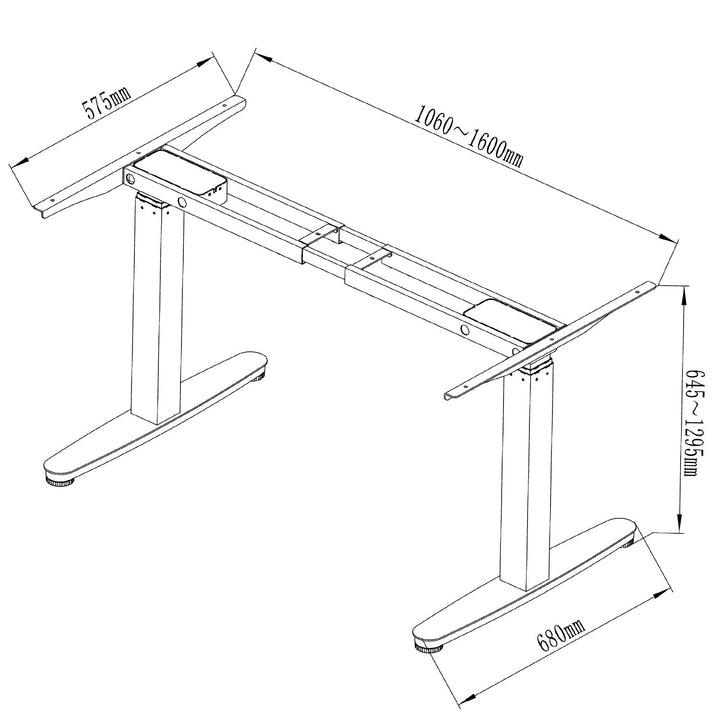 Maclean MC-830 Coigeartú airde deasc leictreach, liath max. 130cm 120kg - gan barr deisce