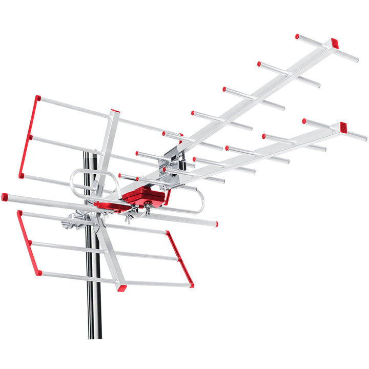 Córais Teilifíse Maclean MCTV-855A TV Digiteach Aeróg Antenna Iomlán HD Allamuigh DVB-T2 HEVC UHF VHF LTE Scagaire 5V