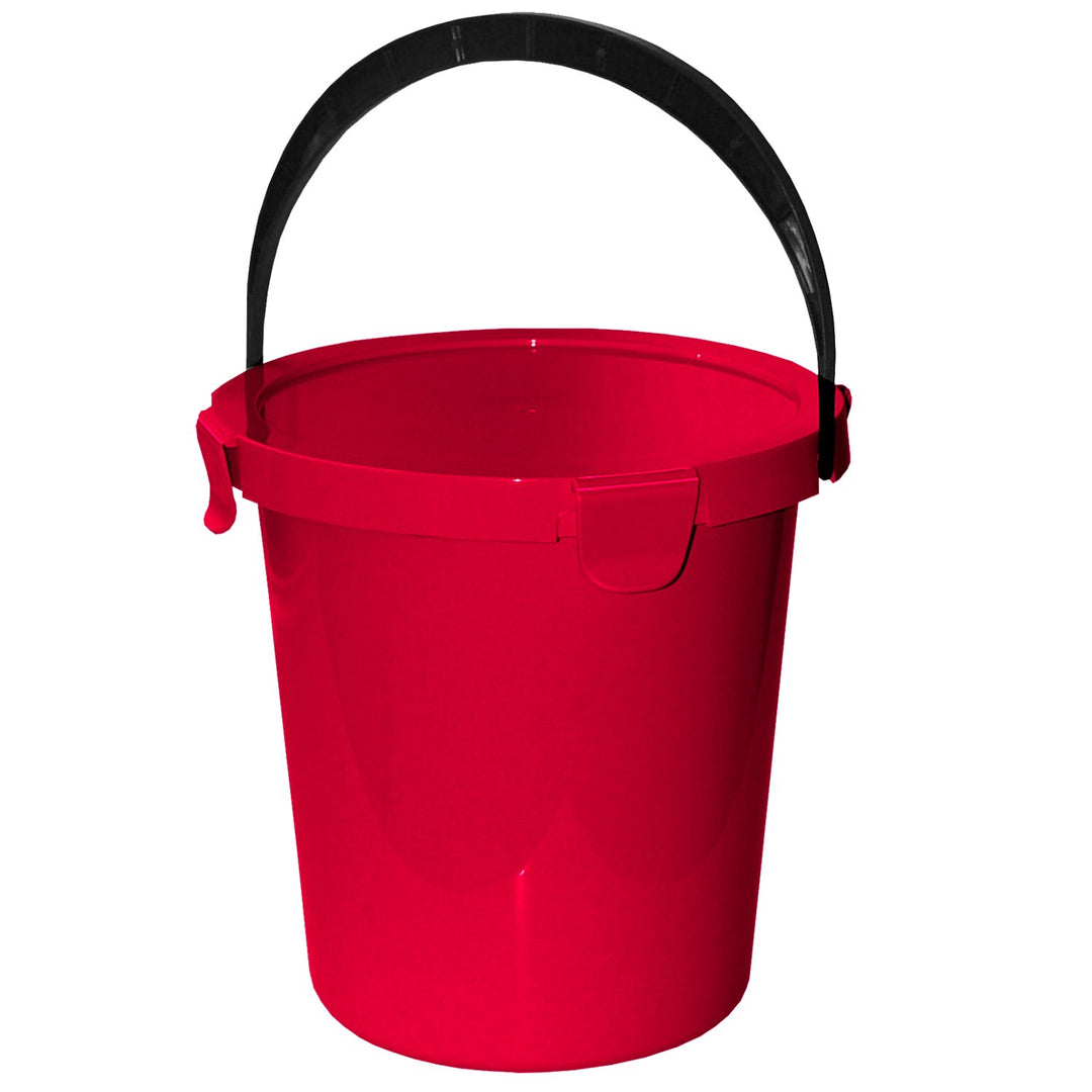 Bucket with lid Plast Team Berry 5L red Cover closed with a durable clip