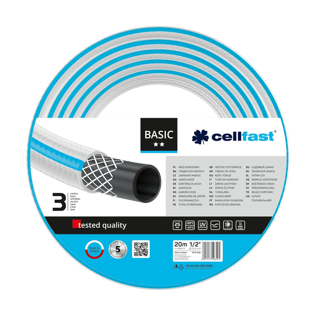 Garden hose Cellfast Basic 1/2 "20m Rugged and flexible