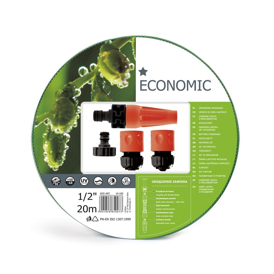 Cellfast Economic Garden Hose Set with Sprinklers 20m 1/2''