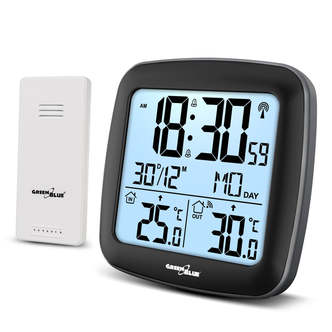 GreenBlue BG542 Home Wireless Weather Station with Outdoor Sensor, DCF Time Control, Temperature Trend, Indoor/Outdoor Temperature,