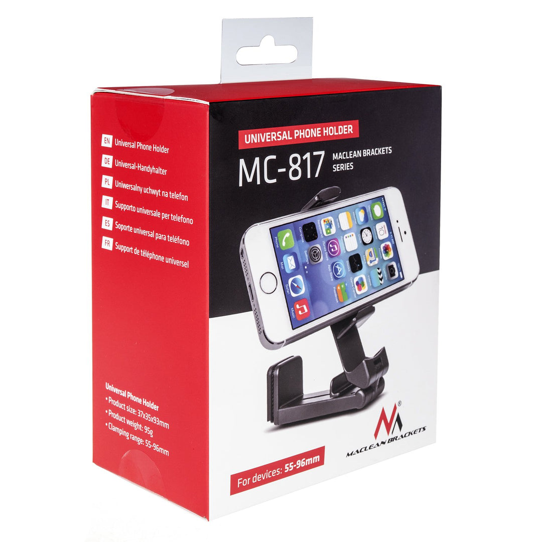 Maclean MC-817 Universal Phone Mount Car Holder Stand Foldable Table Compact Adjustable