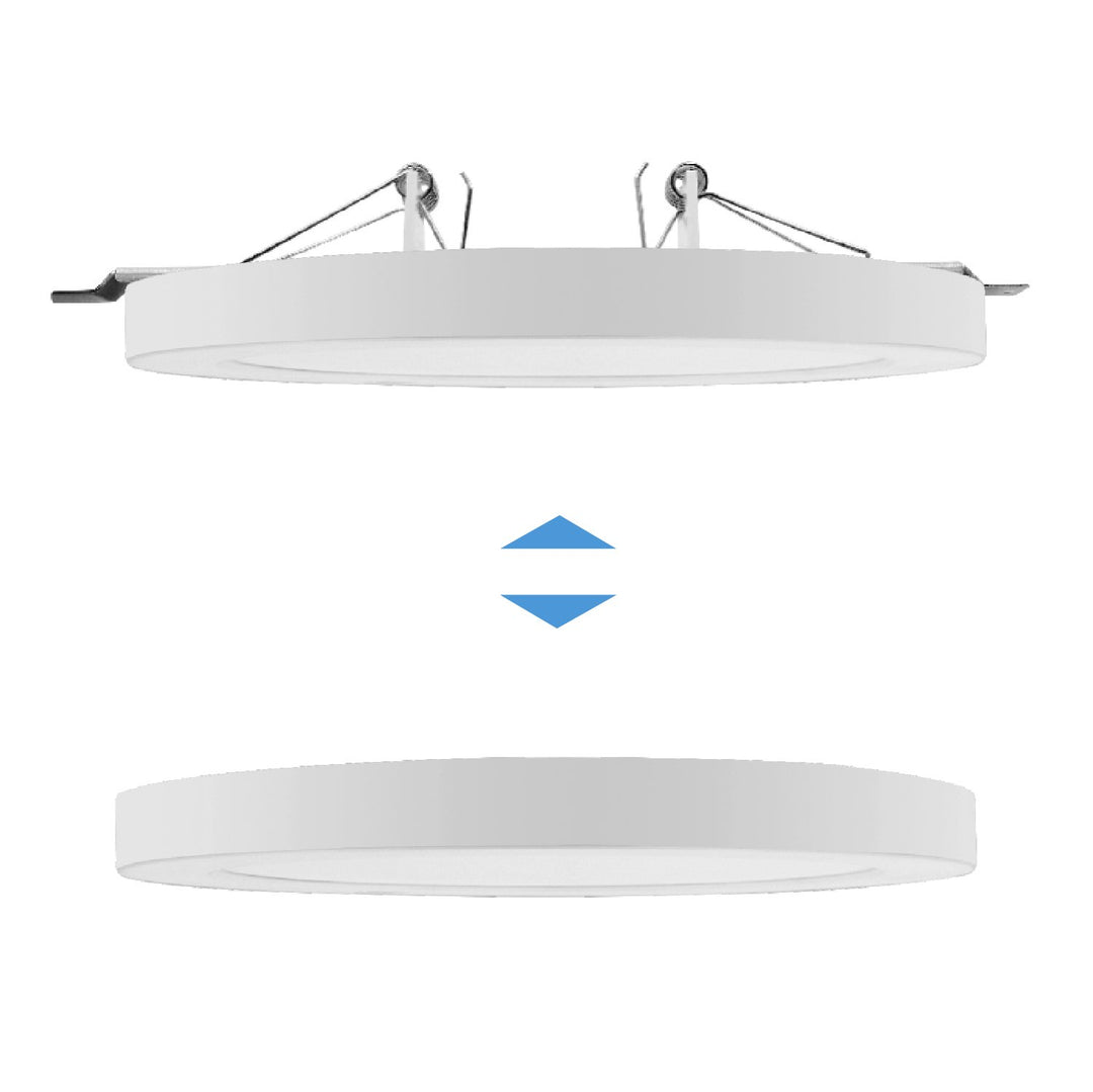 Uasteorainn painéil Led4U LD141 LED 7in1 dromchla folaithe ultra caol 24W 3 dathanna (WW, NW, CW) soláthar cumhachta micreathonn tógtha