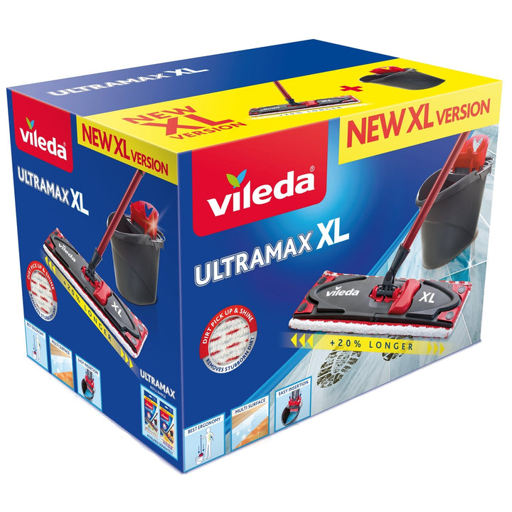 Vileda 160932 Vileda Mop Ultramax Set XL Buicéad Láimhseáil Squeezing Ceann Fáscadh