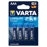 4x Varta Longlife Power AAA R3 LR3 alkaline batteries