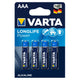 4x Varta Longlife Power AAA R3 LR3 alkaline batteries