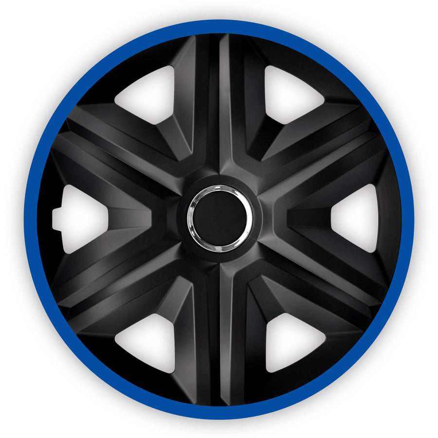 NRM 14" Wheel Covers Universal Hubcaps Easy Assembly 4 PCS Black Blue Heavy Duty