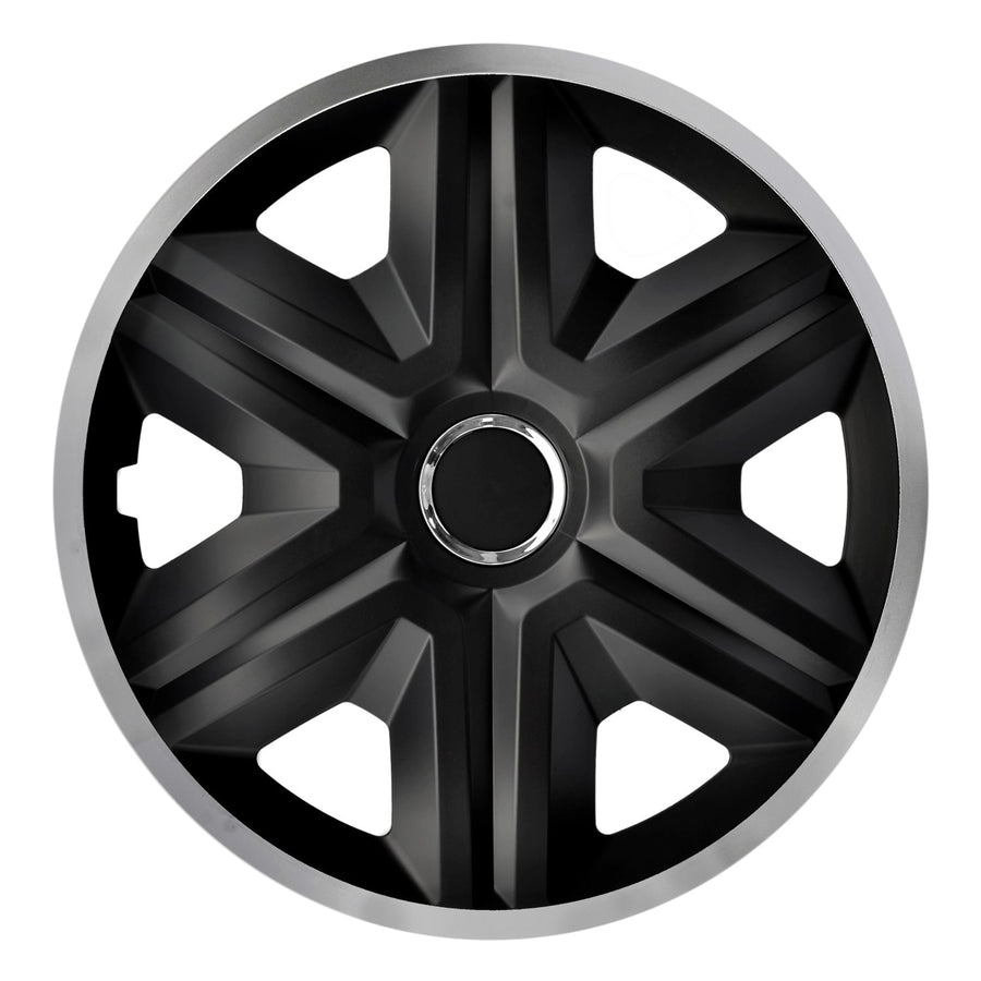 NRM 14" Wheel Covers Universal Hubcaps Easy Assembly 4 PCS Black Silver Heavy Duty