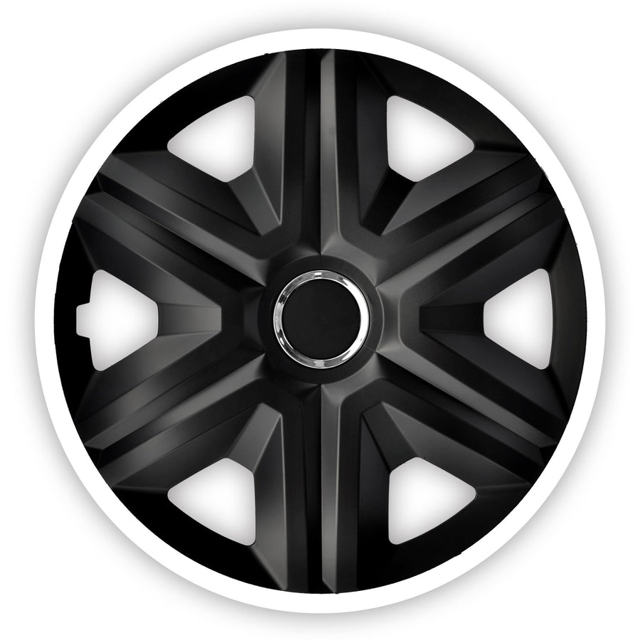 NRM 15" Wheel Covers Hubcaps Universal Set 4 PCS Weather Resistant White Black
