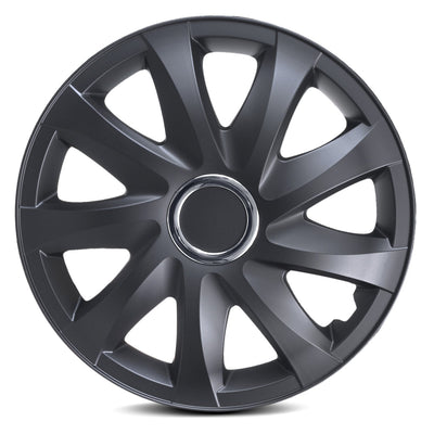 NRM DRIFT black mat 14" universal hubcaps 4 pieces