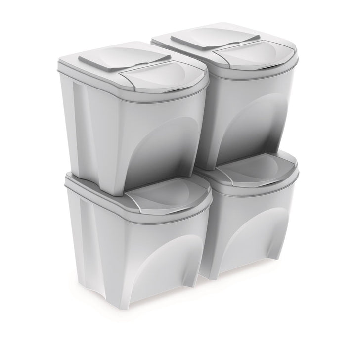 Prosperplast IKWB25S4-S449 Waste Bins Sorting Segregation Set Recycling ECO Stackable 4 x 25L