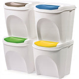 Prosperplast IKWB20S4-405U Sorting Waste Bin Set Recycling Segregation Container ECO Stackable 4 x 25L