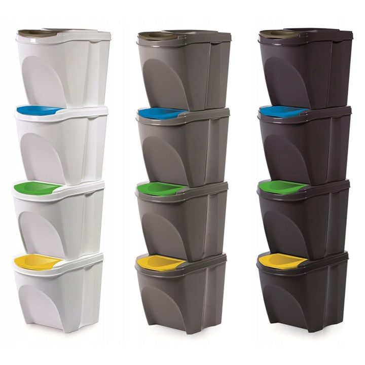 Prosperplast IKWB20S4-S433 Araidí Dramhaíola a Shórtáil Socrú Bosca Bruscair Athchúrsáil ECO Inchruachta 4 x 25L