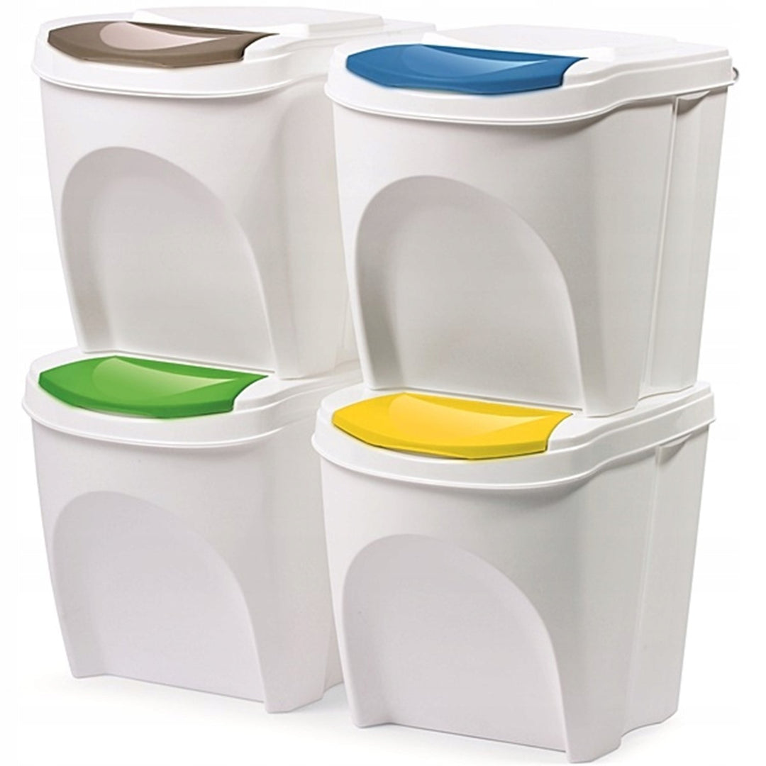 Prosperplast IKWB20S4-S433 Araidí Dramhaíola a Shórtáil Socrú Bosca Bruscair Athchúrsáil ECO Inchruachta 4 x 25L