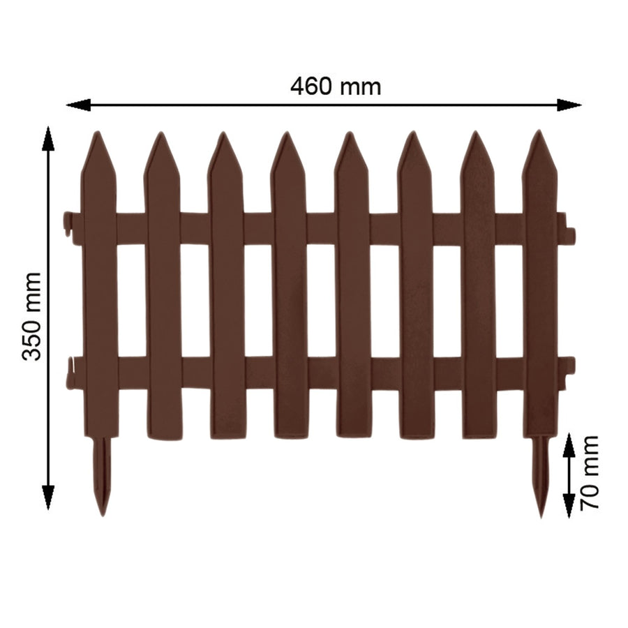 PROSPERPLAST Garden Classic IP£SU R222 Garden Short Small Fence Brown 3.2m Edging Fencing Flowerbed Lawn Border Sturdy