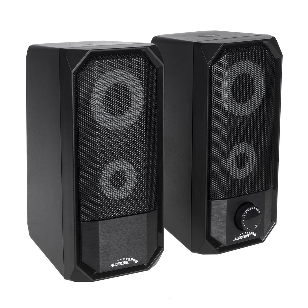 Audiocore AC845 Bluetooth 5.0 Computer Speakers, 3.5mm Mini Jack, AUX, USB 5V 6W - Touch Control Black