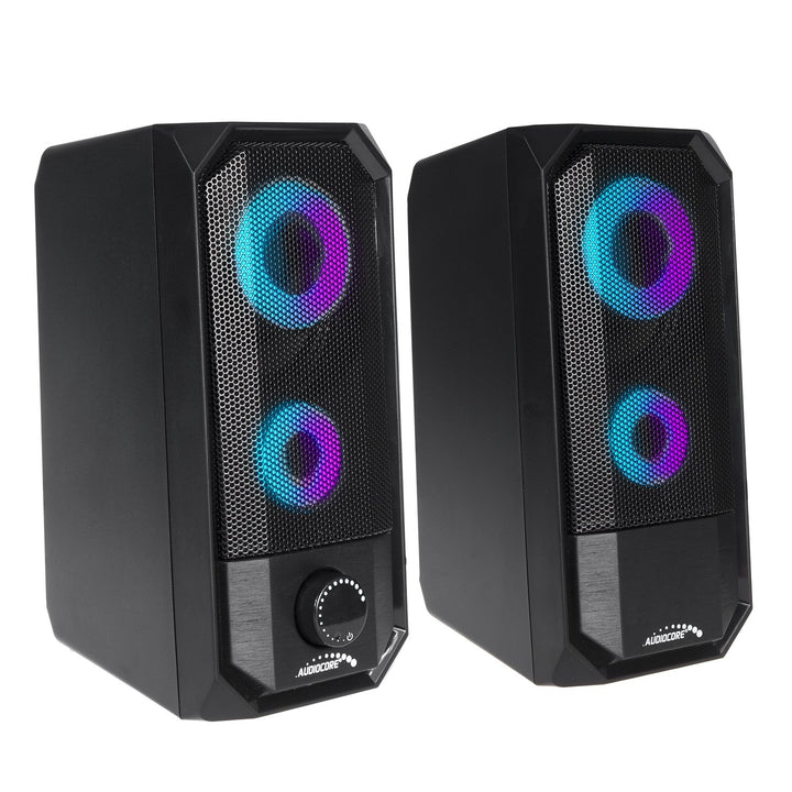 Audiocore AC845 Bluetooth 5.0 Computer Speakers, 3.5mm Mini Jack, AUX, USB 5V 6W - Touch Control Black