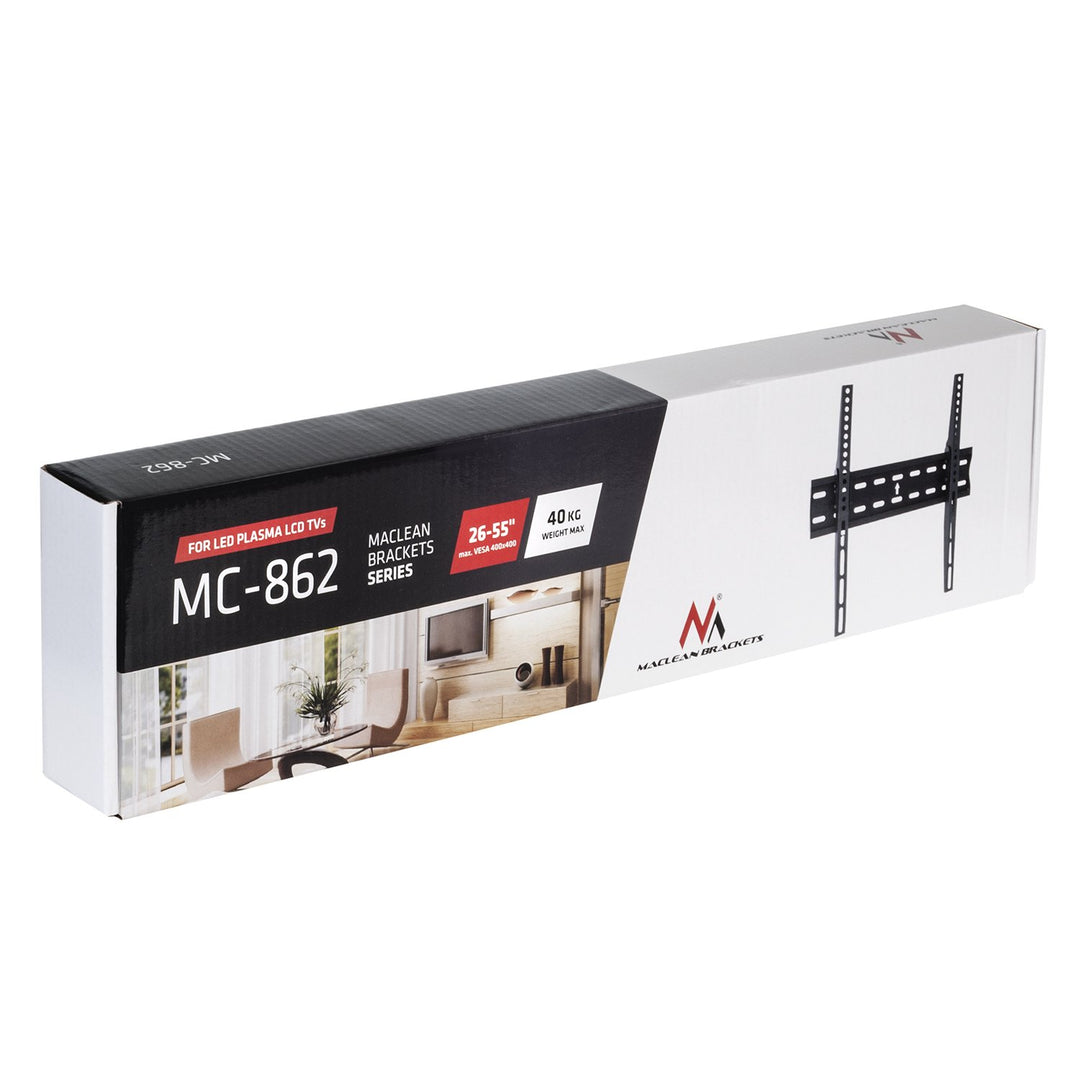 MACLEAN BRACKETS MC-862 Universal TV Wall Mount Bracket Extra Sturdy Adjustable 26'' - 55" 40kg VESA