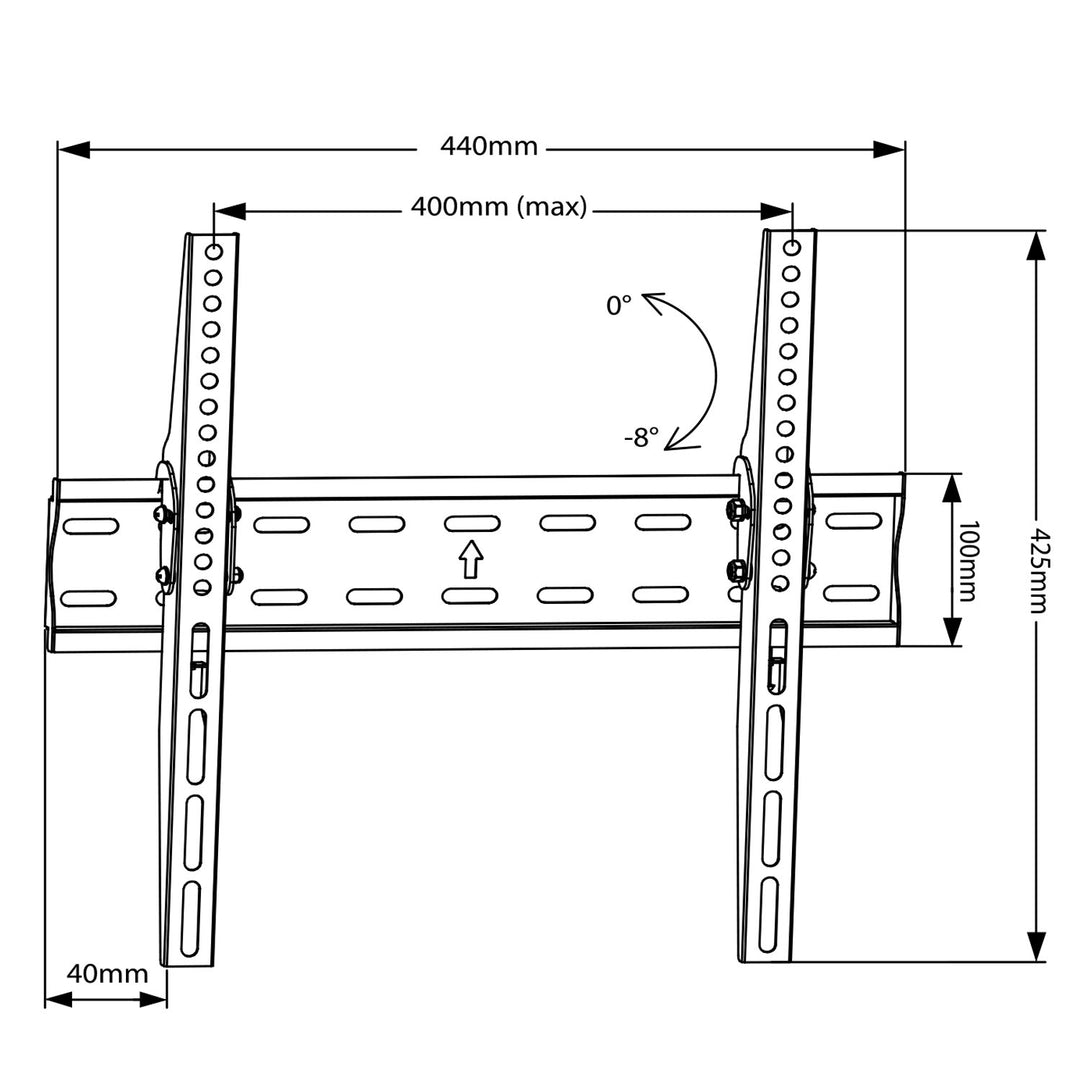 MACLEAN BRACKETS MC-862 Universal TV Wall Mount Bracket Extra Sturdy Adjustable 26'' - 55" 40kg VESA