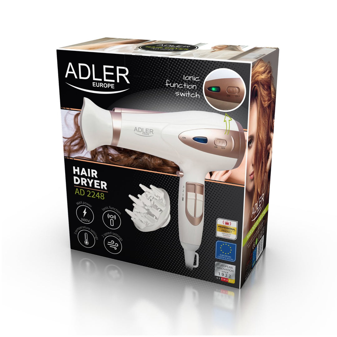 Adler AD 2248 ionic hair dryer with diffuser and concentrator