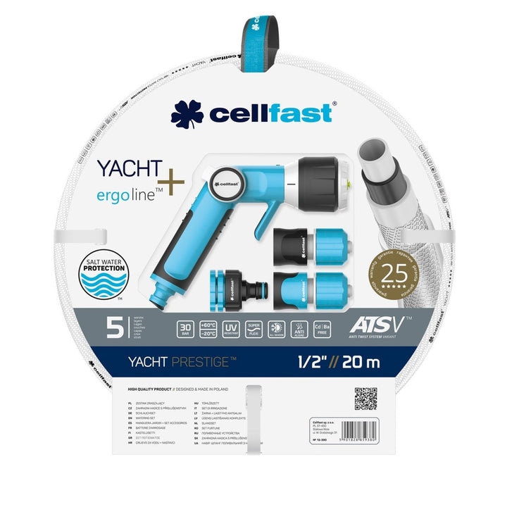 Cellfast YACHT 13-390 Gléas Tosaithe Píobáin Gairdín Set 1/2'' 20m Cellfast Watering Set