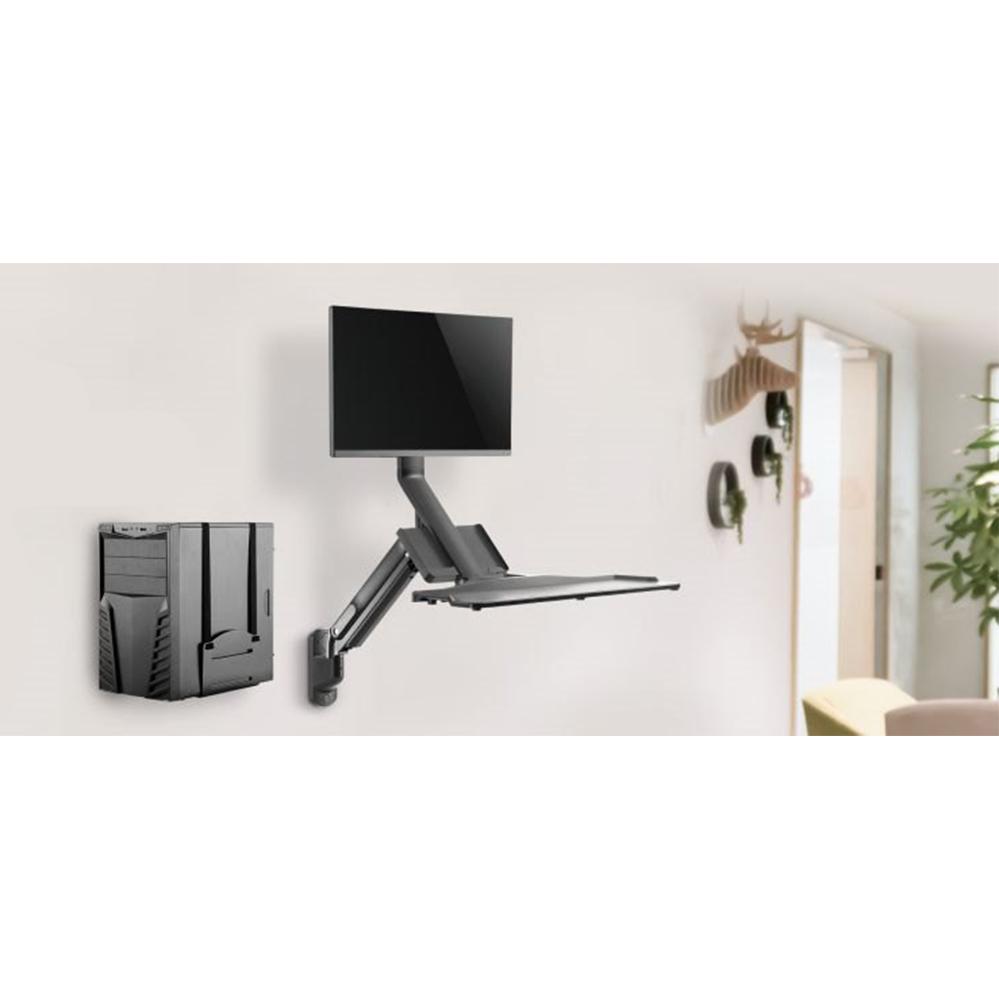 Maclean MC-838 3in1 Monitor Keyboard & PC Bracket Computer Holder Wall Mount Tray 17" - 32" VESA