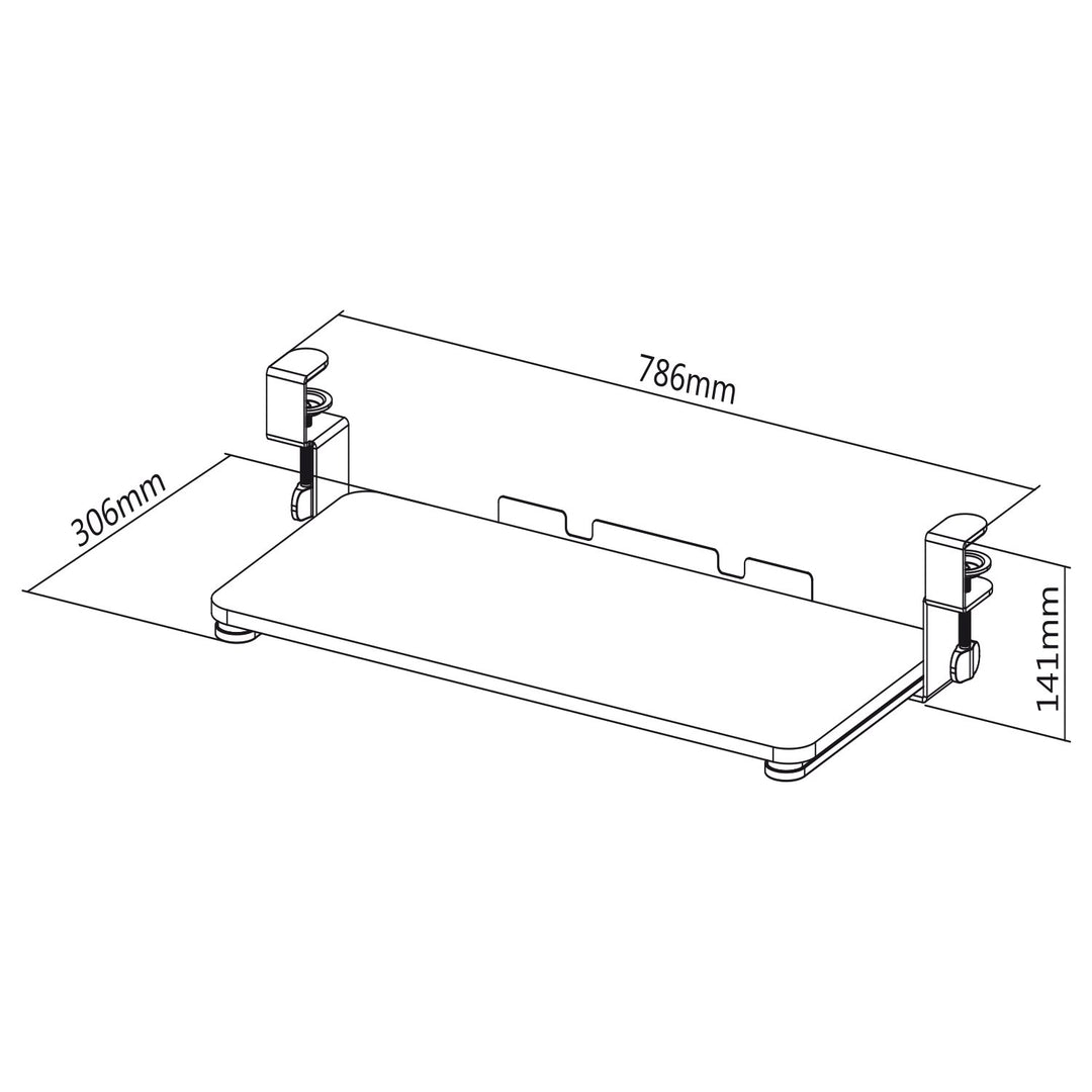 Maclean MC-839 Sealbhóir Luiche Méarchláir Gléasta Faoin Tráidire Deisce Cruach Oifige Breise Sturdy Mount