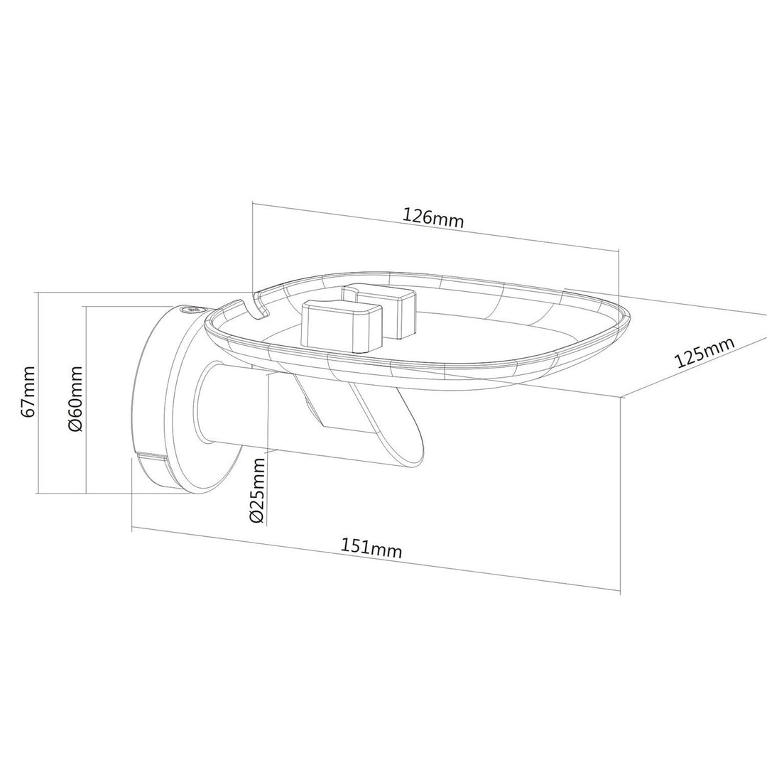 Sealbhóir Lúibíní Wall Mount Maclean MC-840 le haghaidh Sonos One / One SL / Play Seasta Sturdy Black Matt