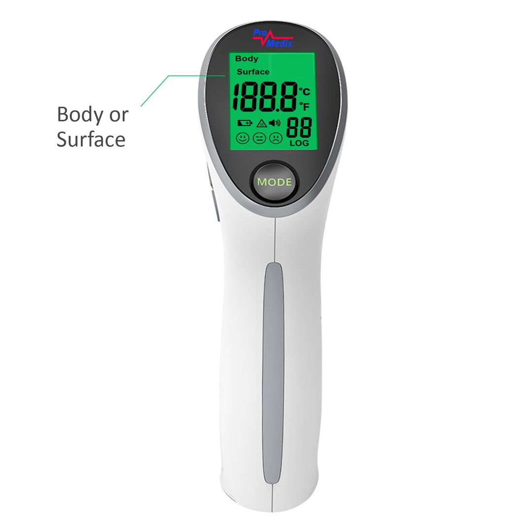 Promedix PR-960 Non-Contact Infrared Medical Thermometer, Battery Operated, for Body and Surface, Multipurpose