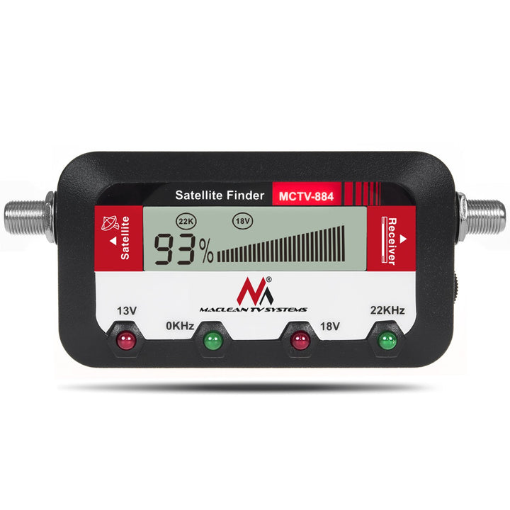 Maclean MCTV-884 Digital Satellite Finder Signal SAT LCD Display Coaxial Cable Meter 25cm F Connector