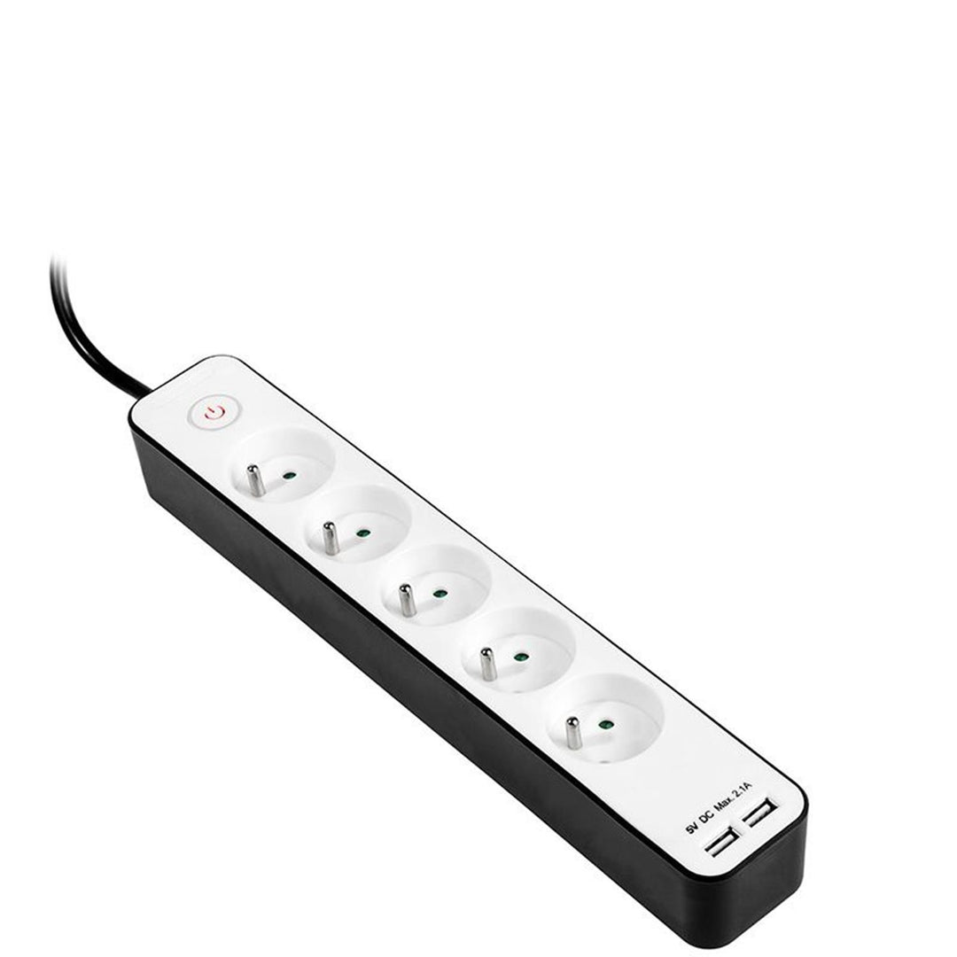 Power strip TRACER Zebra 1.5m 5 2xUSB sockets