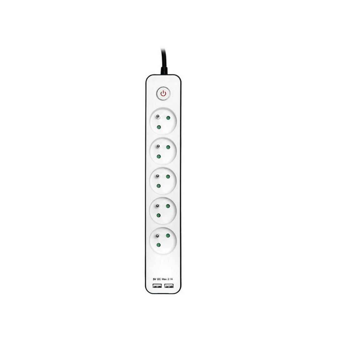 Power strip TRACER Zebra 1.5m 5 2xUSB sockets