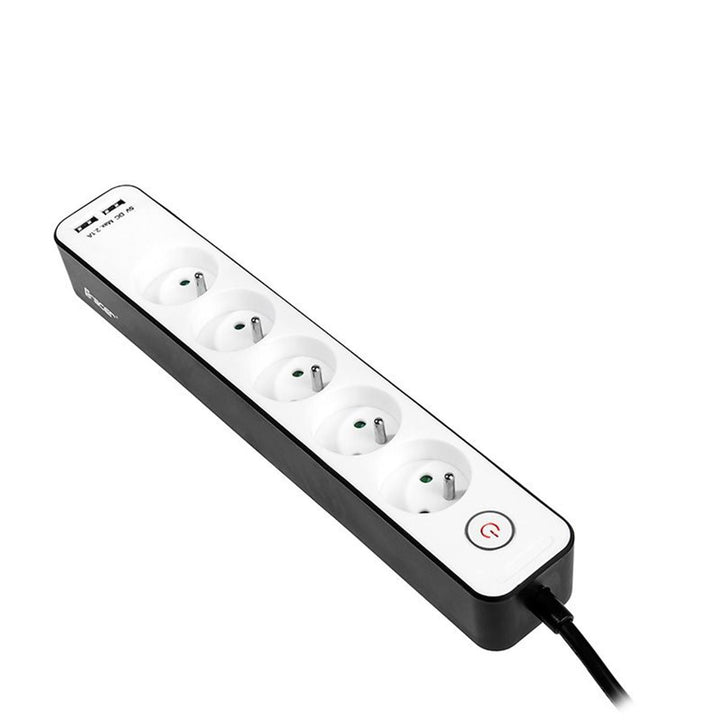 Power strip TRACER Zebra 1.5m 5 2xUSB sockets