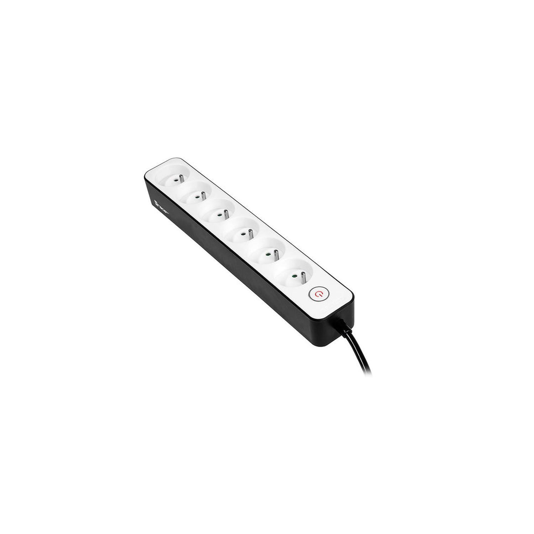 TRACER Zebra 1.5m 6-socket surge protector power strip