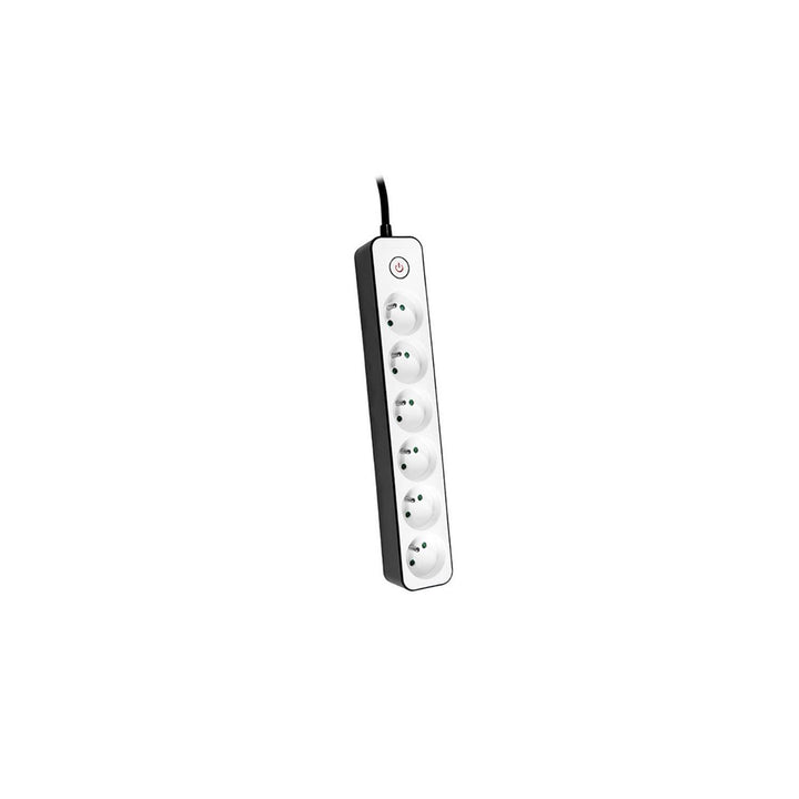 TRACER Zebra 1.5m 6-socket surge protector power strip