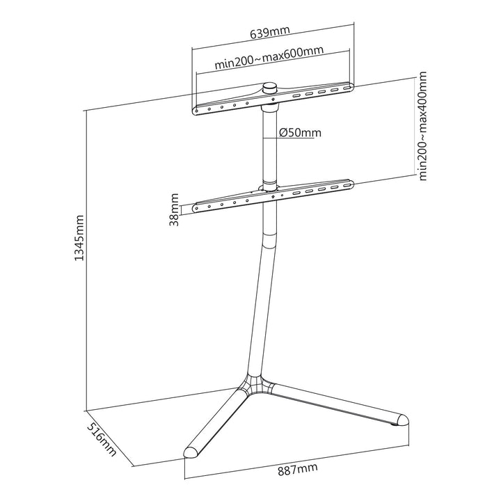 Maclean Brackets MC-868 TV Wall Mount Bracket Universal Holder 49'' - 70" Metal 40kg VESA