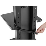Maclean MC-865 Professional Modern TV Floor Stand with a Shelf for 37" - 70"  Screens, max load 40kg, max VESA 600x400, Adjustable height, TV Entertainment Station