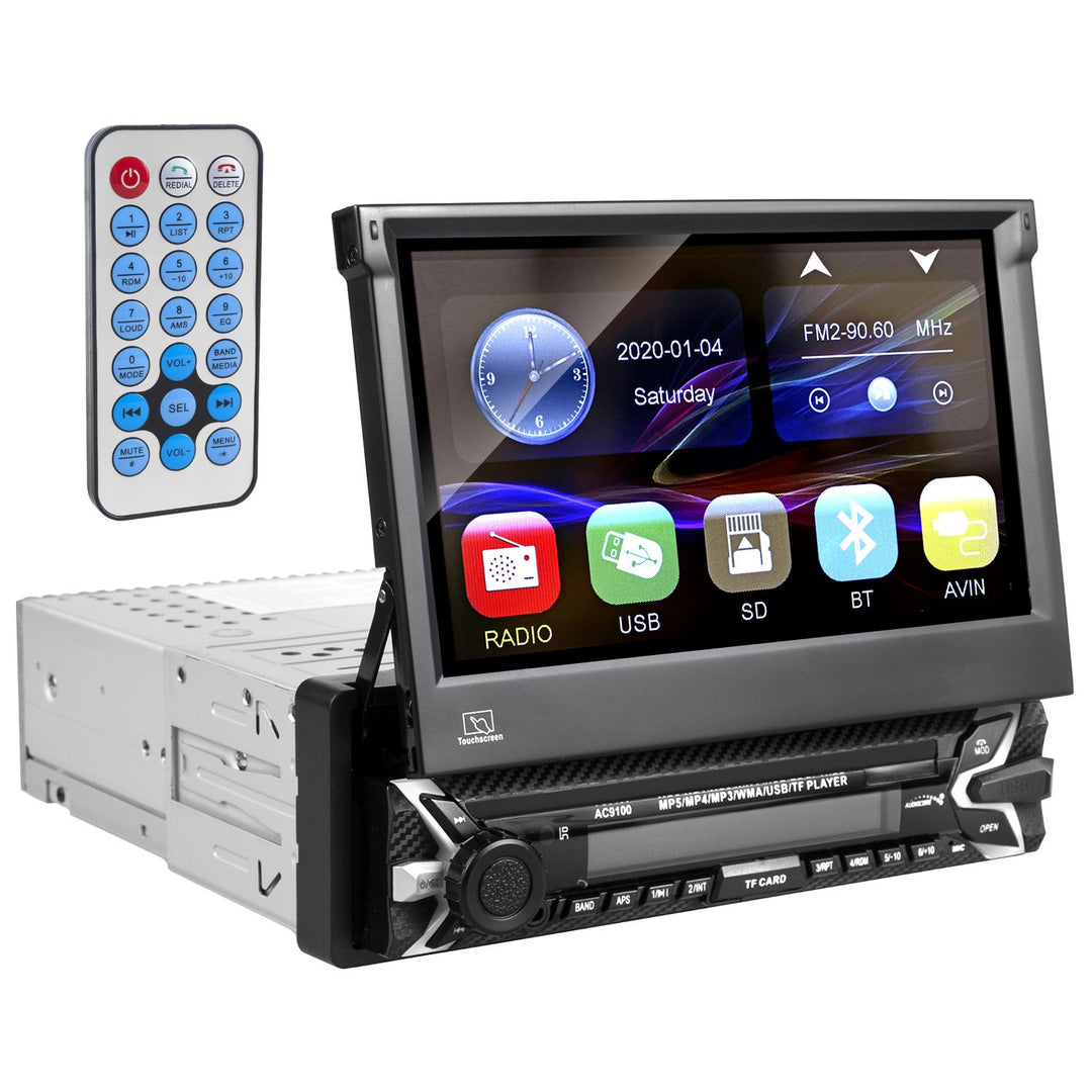 Audiocore AC9100 Car Raidió LCD 7" Scáileán 1080P MP5 MP3 USB AVI DivX Bluetooth Handsfree RDS Raidió Digiteach Cianrialú 1 DIN