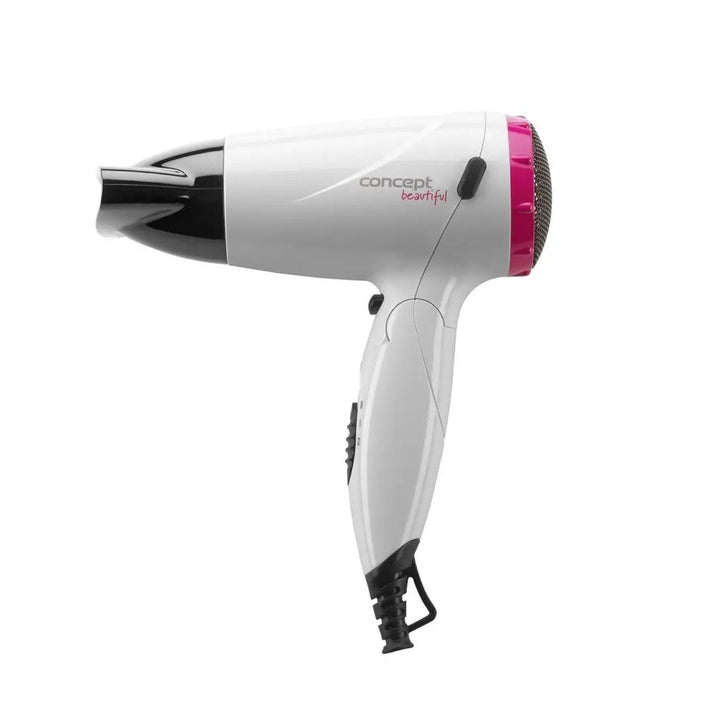 Concept Hair Dryer Compact Size 2 Power Levels Adjustable Temperature Folding Handle 1500W