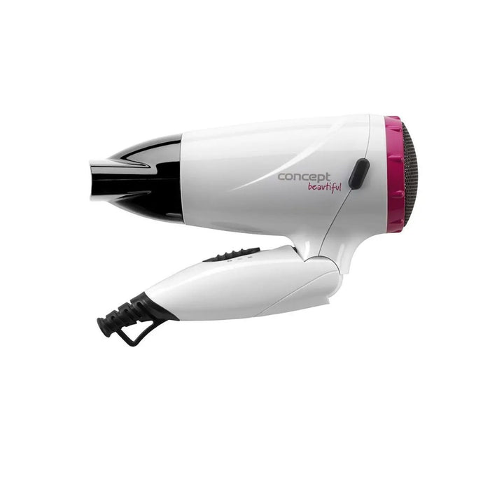 Concept Hair Dryer Compact Size 2 Power Levels Adjustable Temperature Folding Handle 1500W