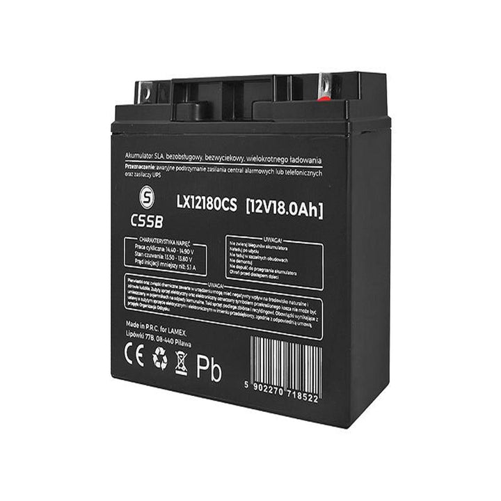 LTC LX12180 Rechargeable Gel Battery 12V 18Ah Maintenance-Free