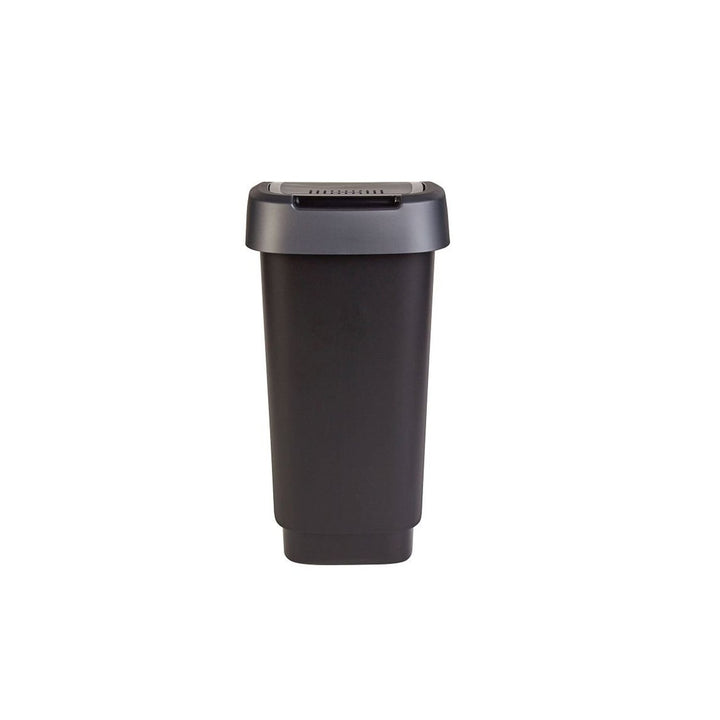 Swing bin Rotho Twist 10L black and silver