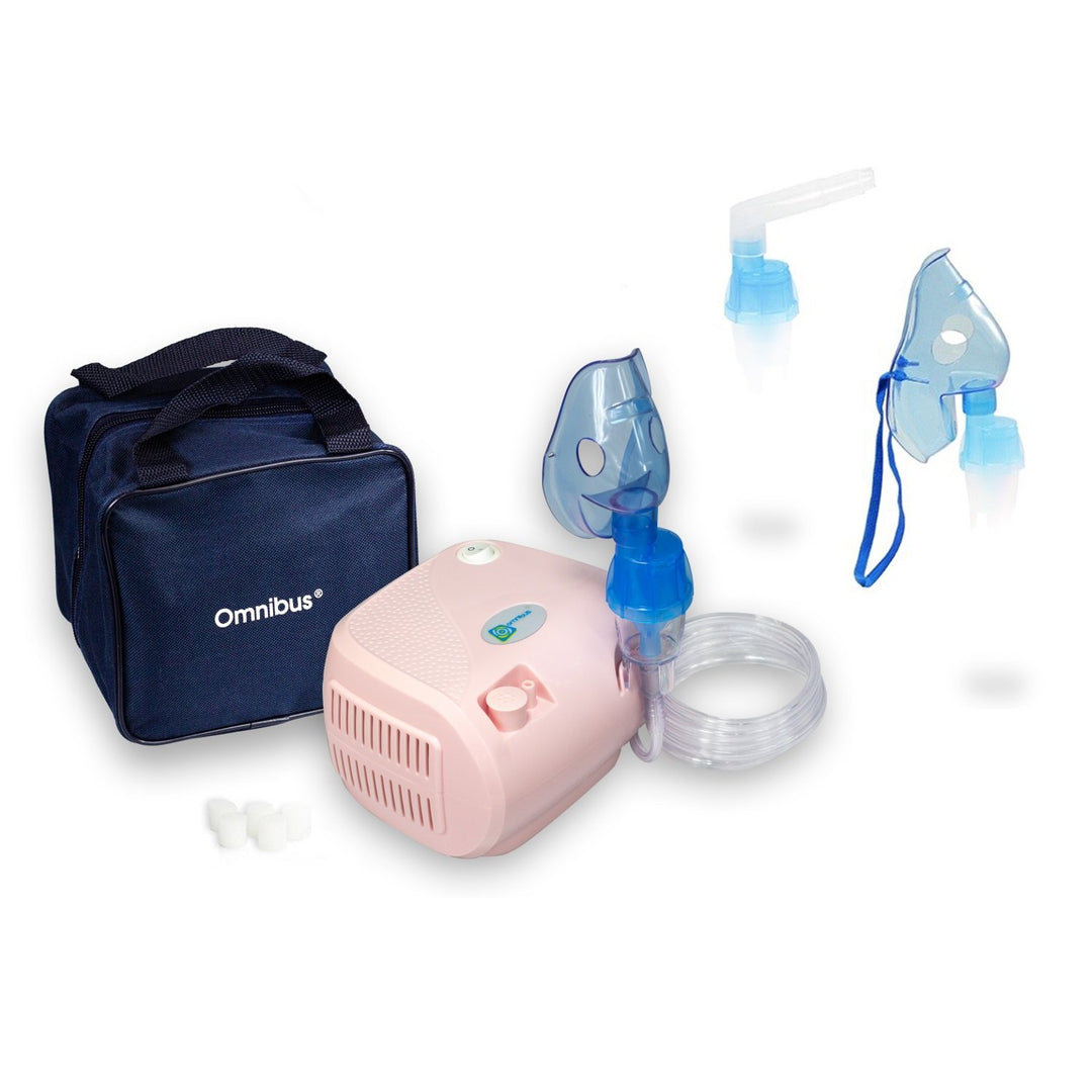 Omnibus inhaler, continuous operation, 2 masks, spare filters, powder pink, BR-CN116B