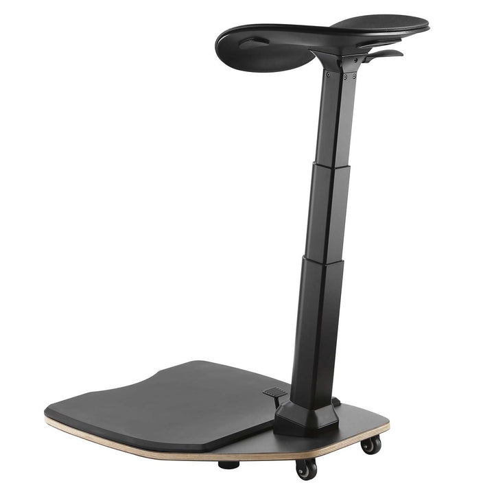 Maclean MC-872 Ergonomic Office Stool with Height Adjustment, Standing Stool, Back Support Arm Support Back Straight Spine Ergonomic Office Work