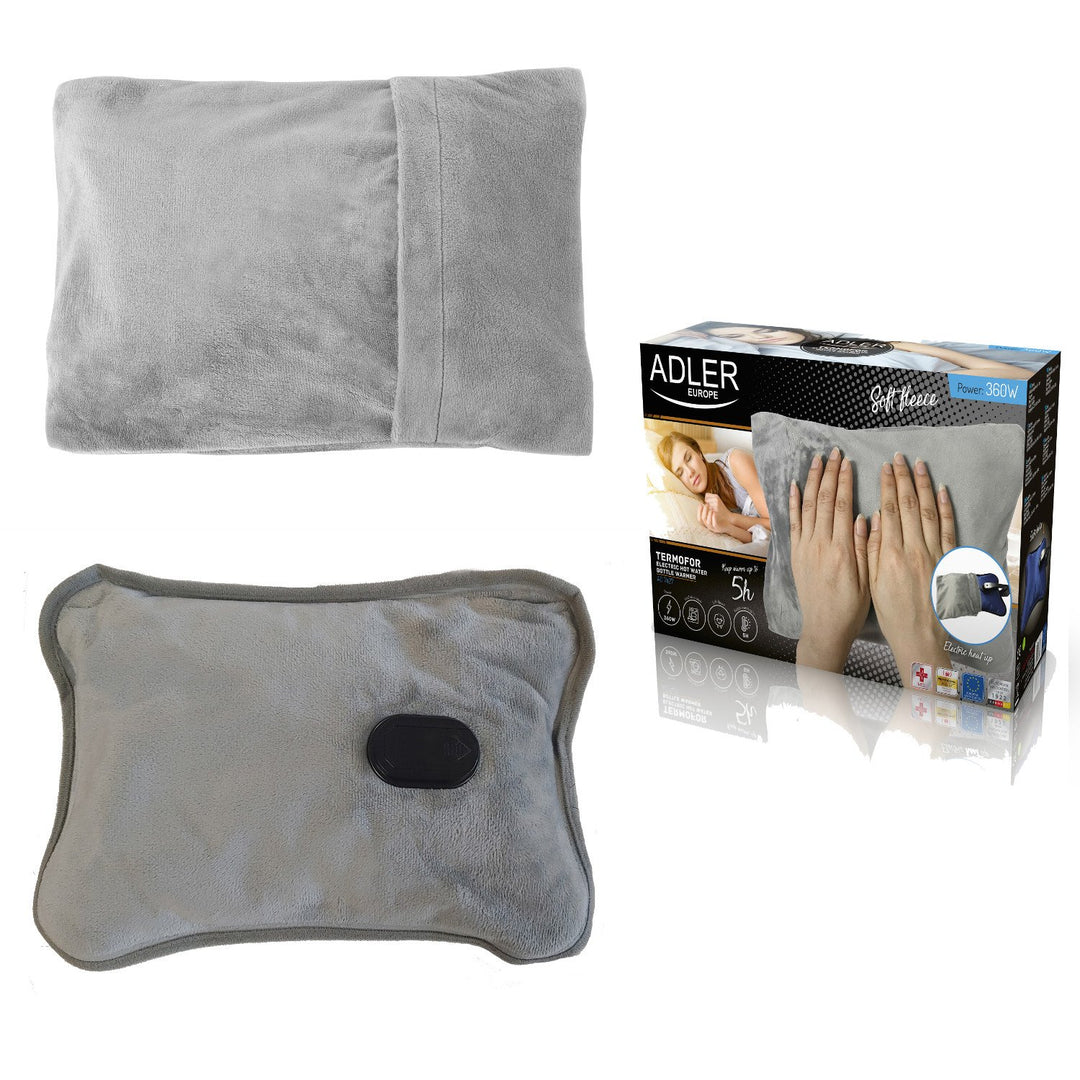 Adler AD 7427 Electric Hot Water Bottle Bedwarmer Soft Fleece Cover Warmer Keep Warm 360W