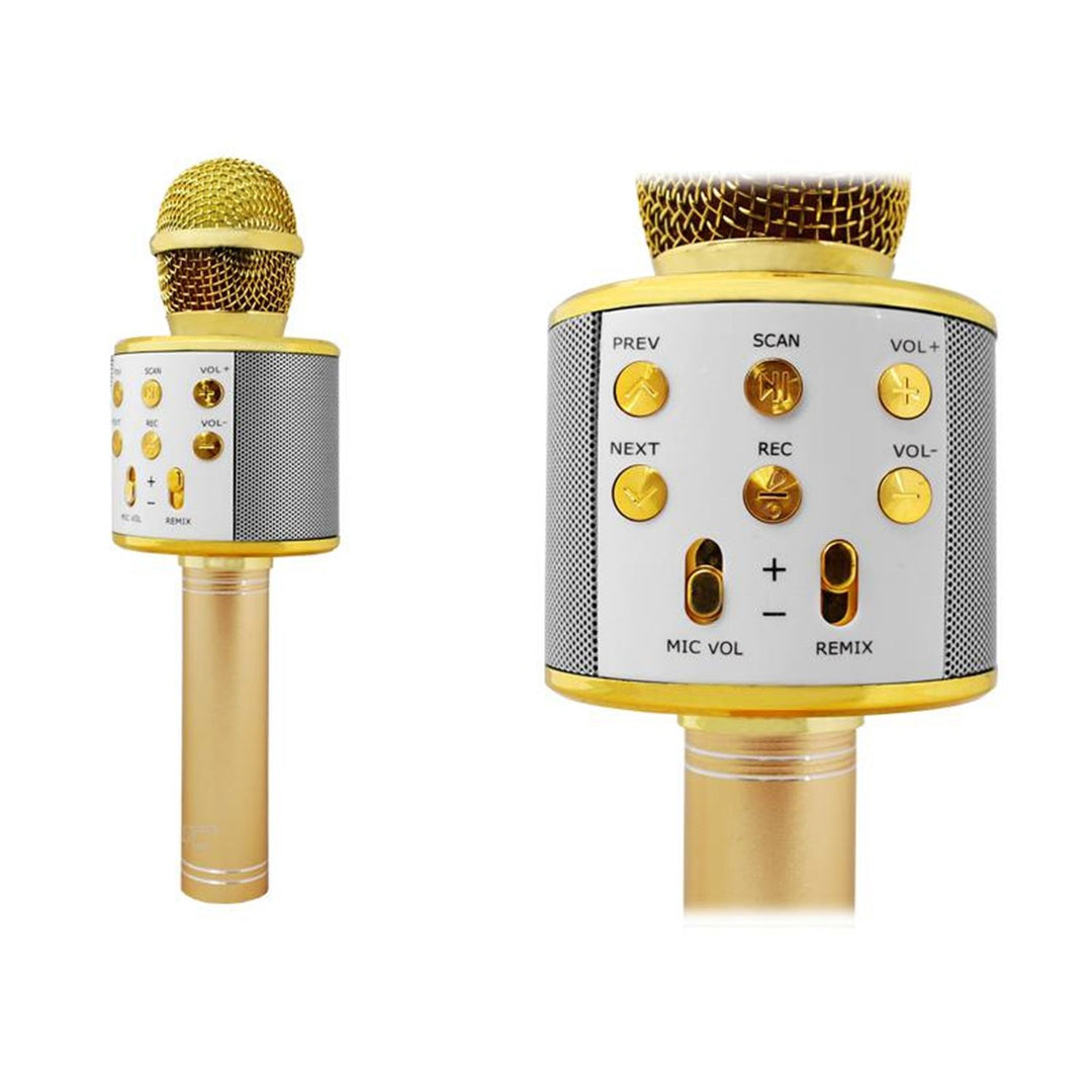 LTC MIC100 Bluetooth Microphone with Built-in Speaker - GOLD - USB Cable Voice Modulation Noise Reduction