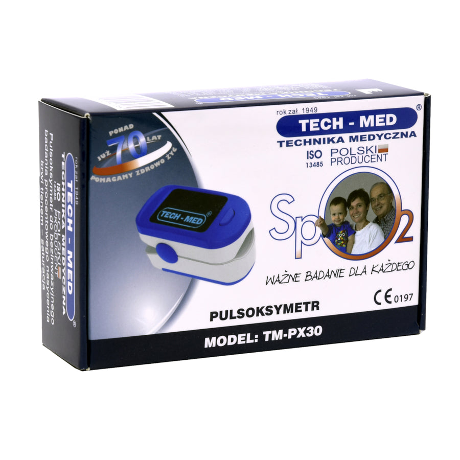Tech-Med TM-PX30 Pulse Oximeter, blue, OLED display