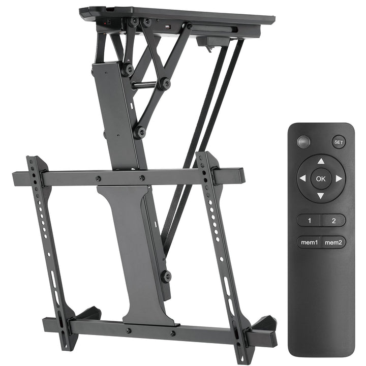 Maclean MC-880 Electric TV Ceiling Bracket Holder Foldable Mount 32" - 70" Remote Control VESA Universal 35kg