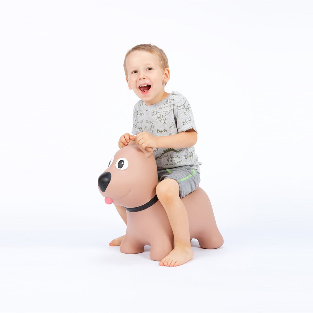 Tootina brown dog - inflatable jumping toy for children